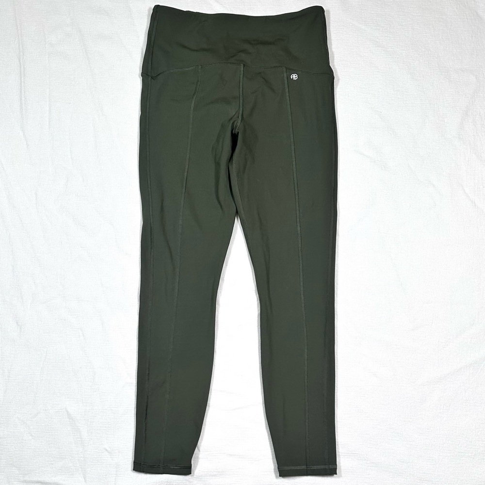 Anine Bing Sport Bran Legging Workout Olive Green Medium Yoga